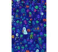 Halloween Doodle Notebook - Cute Spooky Pattern Journal: Fun illustrated cover with ghosts, skeletons, and pumpkins • 200 pages, 6x9 inch blank notebook for writing, school, or creative notes