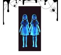 Halloween Door Cover 180cm Twin Sisters Scary Front Entry Decor | Full-size Spooky Door Curtain For Instant Haunted House Transformation. Great For Parties, Entryways