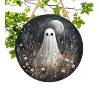 Halloween Door Sign, 2D Wooden Haunted House Decor With Pirate Captain Pumpkin And Ghost, Festive Hanging Wall For Home Yard Window Party Fireplace Kitchen, Versatile Hanging