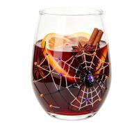 Halloween Drinking Glass - Glass Ghost Pumpkin Whiskey Tumbler 420ml