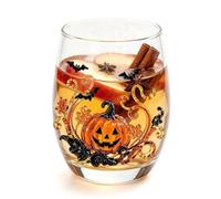 Halloween Drinking Glasses - 420ml Spooky Drinkware, Vintage Spider Beer
