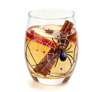 Halloween Drinking Glasses - 420ml Spooky Drinkware, Vintage Spider Beer