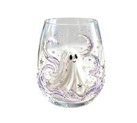 Halloween Drinking Glasses, Stemless Cup with 3D Design, Funny Wine 300ml