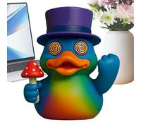 Halloween Duck Figurine, Colorful Tabletop Duck Statue, 3.15x1.97x1.97 Inches Funny Spooky Animal Sculpture for Lockers, Shelf, Bedroom, TV Stand, Bookshelves, Table Decor and Seasonal Display Accent
