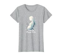 Halloween Embarazo Fantasmal Mama-To-Be Spooky Maternity Camiseta, Mujer, Gris Jaspeado, XS