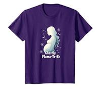 Halloween Embarazo Fantasmal Mama-To-Be Spooky Maternity Camiseta, Niños, Morado, 4 años