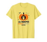 Halloween Embarazo Lil Monster Cargando Camiseta, Hombre, Limón, M