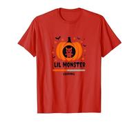 Halloween Embarazo Lil Monster Cargando Camiseta, Hombre, Rojo, 3XL