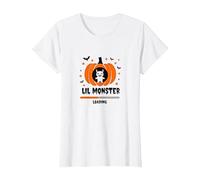 Halloween Embarazo Lil Monster Cargando Camiseta, Mujer, Blanco, XXL