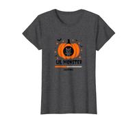 Halloween Embarazo Lil Monster Cargando Camiseta, Mujer, Jaspeado Oscuro, XXL