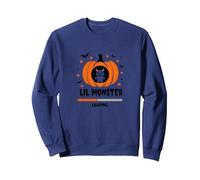 Halloween Embarazo Lil Monster Cargando Sudadera, Unisex para Adultos, Azul Marino, S