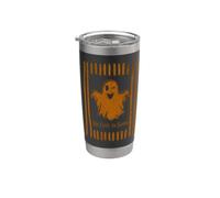 Halloween es demasiado lindo para asustar a Ghost Stripes desgastado Vaso térmico de acero inoxidable de doble pared