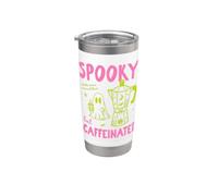Halloween espeluznante pero con cafeína Vintage Halloween Vaso térmico de acero inoxidable de doble pared