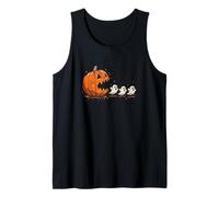 Halloween Espeluznante Sentido del Humor, Calabaza Persiguiendo Caramelos Boo Camiseta sin Mangas