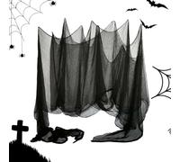 Halloween Espeluznante - Tela Fantasma de miedo 76x800 cm, red elástica larga, material de algodón reutilizable, decoración adicional | Elección perfecta para casas embrujadas pasantías festivales de