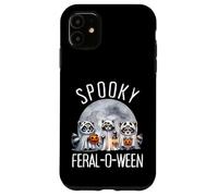 Halloween Espeluznante y Salvaje Lindo Fantasma Mapache Truco o Trato Carcasa para iPhone 11