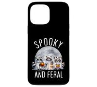 Halloween Espeluznante y Salvaje Lindo Fantasma Mapache Truco o Trato Carcasa para iPhone 13 Pro MAX