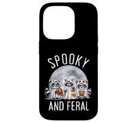 Halloween Espeluznante y Salvaje Lindo Fantasma Mapache Truco o Trato Carcasa para iPhone 14 Pro
