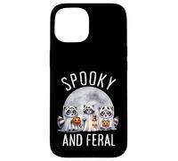 Halloween Espeluznante y Salvaje Lindo Fantasma Mapache Truco o Trato Carcasa para iPhone 15