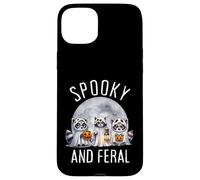 Halloween Espeluznante y Salvaje Lindo Fantasma Mapache Truco o Trato Carcasa para iPhone 15 Plus