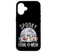 Halloween Espeluznante y Salvaje Lindo Fantasma Mapache Truco o Trato Carcasa para iPhone 16