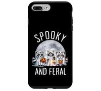 Halloween Espeluznante y Salvaje Lindo Fantasma Mapache Truco o Trato Carcasa para iPhone 7 Plus/8 Plus