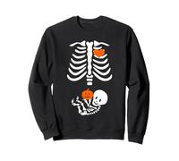 Halloween Esqueleto bebé Costilla Jaula Maternidad Embarazada Calabaza Sudadera