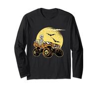 Halloween Esqueleto Montando Monster Truck Truco O Trato Miedo Manga Larga