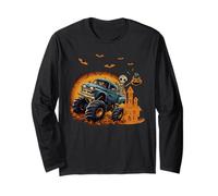 Halloween Esqueleto Montando Monster Truck Truco O Trato Miedo Manga Larga