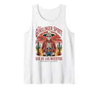 Halloween Esqueleto Vaquero Cultura Mexicana Camiseta sin Mangas