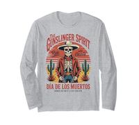 Halloween Esqueleto Vaquero Cultura Mexicana Manga Larga