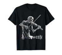 Halloween Esqueleto Violín Música Diversión Camiseta
