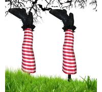 Halloween Estacas de Piernas de Bruja - Par De Decoraciones para Jardín | Realistas Decoraciones de Halloween para Jardín Balcón Patio Porche Césped Techo Parque Sendero