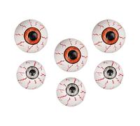 Halloween Eyeball Decorations, 6-Piece Resin Scary Eyeballs Horror Props, Creepy Trick, 3x3x3cm, or Treat Party Decor for Tabletop, Flowerpots, Desks, Cabinets, and Haunted Displays