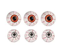 Halloween Eyeballs, 6 Pieces Resin Eyeball Horror Props, Spooky Party Decorations for Trick or Treat Tabletop Flower Pots Desk Cabinets Desktop Halloween Table Setup Display 1.18x1.18x1.18 Inches