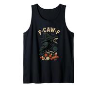 Halloween F Caw F Crow Mujeres F-Caw-F Negro Bird Witch Candy Camiseta sin Mangas