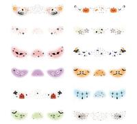 Halloween Face Sticker Set, 12pcs Pumpkin & Ghost Body Stickers, Temporary Cosplay Accessories, Fun Party Supplies for Kids, Boys, Girls, Women, Men, Halloween, Events, Celebrations