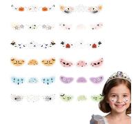 Halloween Face Stickers, Freckle Cartoon, Spooky Temporary Decals, Skin-Safe Easy Application, Party Makeup Accessory, Cosplay Classroom Birthday, Standard Size, 12 Pieces