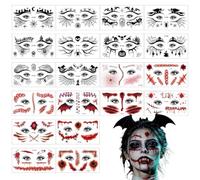 Halloween Face Stickers - Portable 20 Pieces Facial Decals | Terrifying
