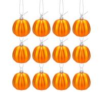 Halloween Fake Pumpkins 12pcs - Artificial Matte Pumpkin Decor Set, Small Electroplated Artificial Pumpkins Set, Lightweight Halloween Tree Decor for Porch, Table, Fireplace, Garden & Home Seasonal