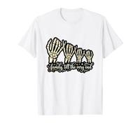 Halloween Familia hasta el Final Esqueleto Humorístico Camiseta gráfica económica, Hombre, Blanco, S