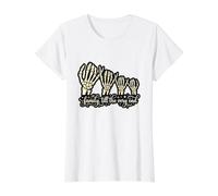 Halloween Familia hasta el Final Esqueleto Humorístico Camiseta gráfica económica, Mujer, Blanco, M