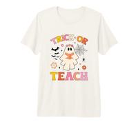 Halloween Fantasma Libro Lectura Escuela Profesor Truco o enseñar Camiseta Premium