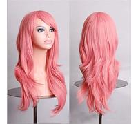 Halloween Fashion Christmas Party Dress Up Perücke Cos Anime Perücke 70cm langes lockiges Haar Cosplay Farbe Bühnenkopfbedeckung Farbe: Rauchrosa K048-2