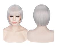 Halloween Fashion Christmas Party Dress Up Perücke Cosplay Perücke, Nachtclub Mädchen, Kurzes Haar, Bobo Kopf, Farbe Bobo Kopfbedeckung Farbe: 713-10 (Silber Weiß)