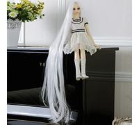 Halloween Fashion Christmas Party Dress Up Perücke Puppe Perücke Bjdsd Puppe Puppe Perücke Lange Gerade Lockige Puppe Perücke Bjd Kopfbedeckung Cosplay Perücke Farbe: Gz062 Weißer Mittelpunkt