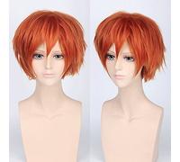 Halloween Fashion Christmas Party Dress Up Wig Cos Wig Juvenile Anti-Curled Short Hair Color Universal Men'S Wig Cosplay Anime Wig Color:Pl-002-24#Orange