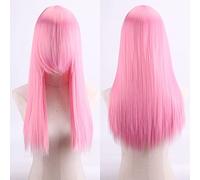 Halloween Fashion Christmas Party Dress Up Wig Cosplay Anime Wig High Temperature Silk Rose Net Colorful 60Cm Thickening Long Straight Hair Color:Zf60-15 Thickening