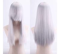 Halloween Fashion Christmas Party Dress Up Wig Cosplay Anime Wig High Temperature Silk Rose Net Colorful 60Cm Thickening Long Straight Hair Color:Zf60-10 Thickening
