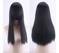 Halloween Fashion Christmas Party Dress Up Wig Cosplay Anime Wig High Temperature Silk Rose Net Colorful 60Cm Thickening Long Straight Hair Color:Zf60-1 Thickening